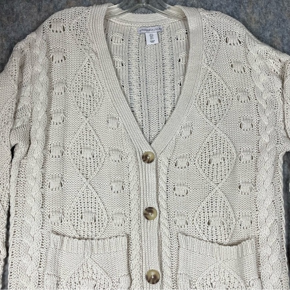 Sincerely Jules Button Front Cottagecore Coastal Grandma Sweater Cardigan Sz S - Picture 5 of 13